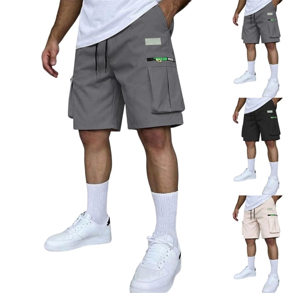 LTTVQM Hiking Shorts Men Cargo Shorts Casual Lightweight Breathable Golf Outdoor Workout Shorts with Multi Pocket for Fishing Travel Gray 2XL