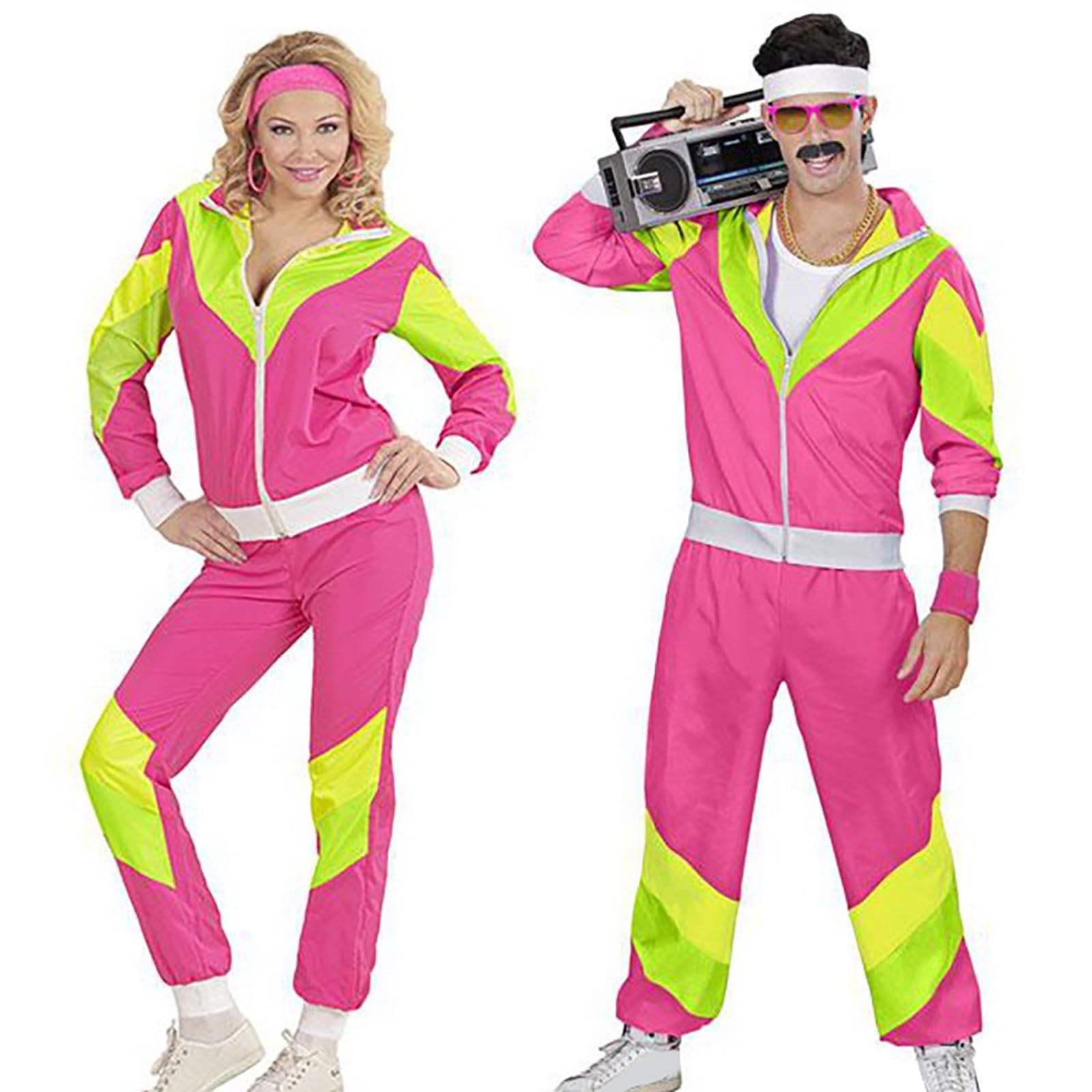 Amazon.com: 80s 90s Costume Women Men Retro Shell Suit Tracksuit Jacket  Halloween Costume Hip Hop Cosplay with Windbreaker Pants Wig Accessories  MS067L : Clothing, Shoes & Jewelry
