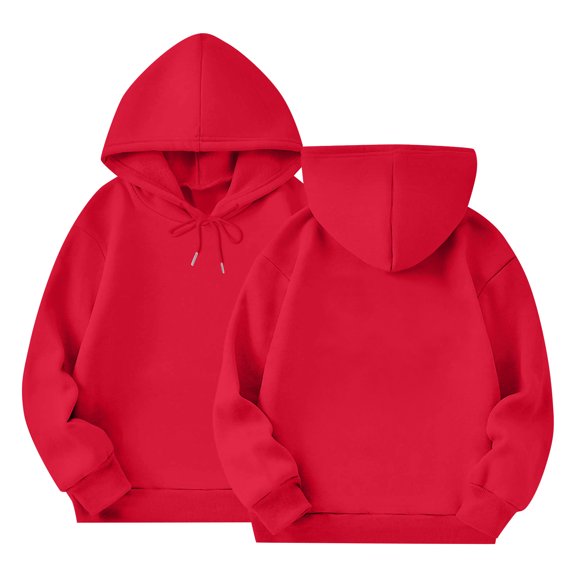 LTTVQM Hoodie for Toddler Girls 9-10 Long Sleeve Fall Winter Casual Sweatshirts Loose Fit Pullover Top with Pockets Fashion Hooded Sweatshirts for Girls Red 9-10 Years