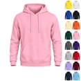 thumbnail image 1 of LTTVQM Hoodies for Men Simple Basic Pullover Sweatshirt Drawstring Kangaroo Pocket Athletic Workout Long Sleeve Tops, 1 of 6