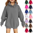 thumbnail image 1 of LTTVQM Hoodies for Teen Girls Cute Hoodie Oversized Preppy Basic Comfortable Soft Sweatshirts Tops Fall Winter 2026 Trendy Outfits Gray 3-14 Years, 1 of 6