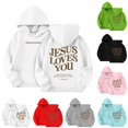 thumbnail image 1 of LTTVQM Jesus Loves You Hoodie for Girls Boys Christian Jesus Long Sleeve Sweatshirt Fall Winter Casual Pullover Tops Outdoor Gift White 3-14 Years, 1 of 8