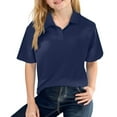 thumbnail image 1 of LTTVQM Junior Girls Polo Uniform Shirts School Navy Short Sleeve Tops Casual Button Down Tennis T-Shirts 2025 Spring New Collared Golf Polo Shirts Workout Clothing Navy 7-8 Years, 1 of 3