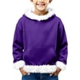 thumbnail image 1 of LTTVQM Kids Boys Sherpa Fleece Lined Hoodie Christmas Santa Sweatshirts Toddler Winter Cozy Furry Pullover Xmas‌ Jacket Purple 3-4 Years, 1 of 7