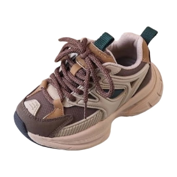 LTTVQM Kids Sneakers Casual Lace-Up Anti-Skid Tennis Orthopedic Shoes with Arch Support Outdoor Comfy Breathable Running Sports Shoes Brown 12 Little Kid