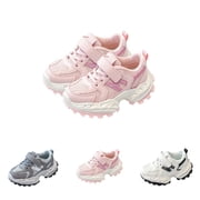 LTTVQM Kids Tennis Shoes Casual Back-To-School Soft Non Slip Orthopedic Sneaker with Arch Supports Breathable Lightweight Adjustable Snap Lace Up Gym Walking Shoes Pink 6.5 Toddler