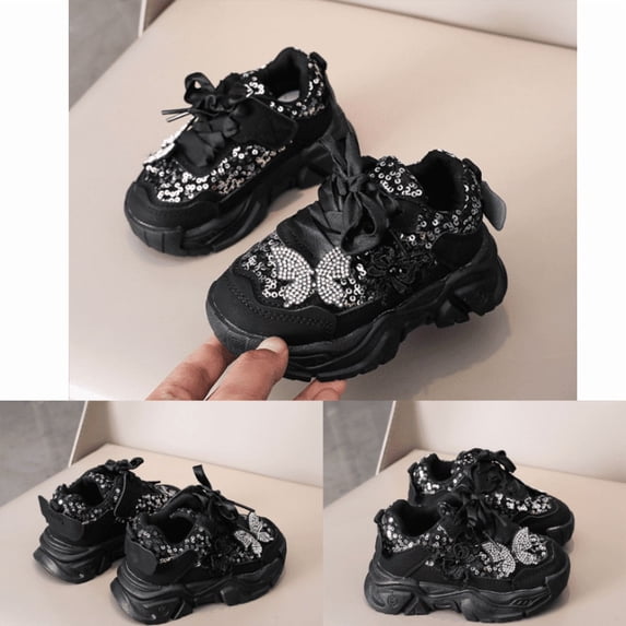 LTTVQM Kids Tennis Shoes Casual Orthopedic Arch Support Comfortable Anti-Skid Sneakers Lightweight Breathable Lace-Up Gym Footwear Black 8.5 Toddler