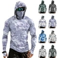 thumbnail image 1 of LTTVQM Long Sleeve Shirts for Men with Face Cover UPF 50+ Sun Protection Camo Hoodie Running Rash Guard Lightweight Shirts Athletic Trendy Tops Gray L, 1 of 10