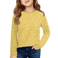 thumbnail image 1 of LTTVQM Long Sleeve Shirts for Girls Size 9-10 Casual Winter Polka Dots Print Tunic Tops Loose Fit Crew Neck Blouse Fashion T-Shirts Yellow 9-10 Years, 1 of 4