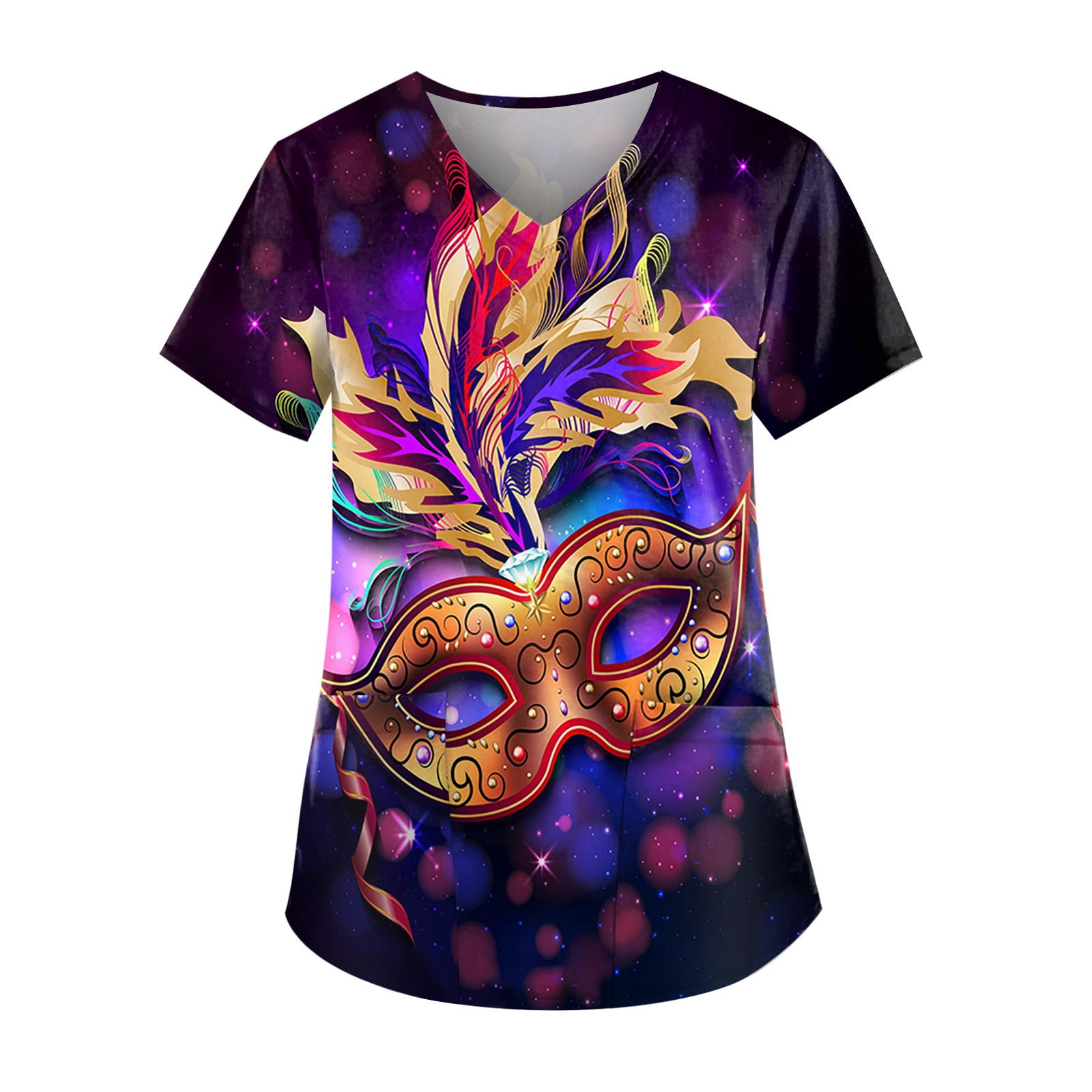 mardi gras scrub tops