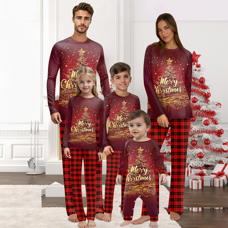 LTTVQM Matching Christmas Pajamas for Family, Cute Vacation PJs