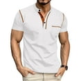 thumbnail image 1 of LTTVQM Men's 2026 Henley Shirts Short Sleeve Classic Button T-Shirts Lightweight Summer Tees Tops with Pocket White XL, 1 of 4