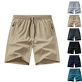 thumbnail image 1 of LTTVQM Men's Athletic Shorts Quick Dry Gym Lightweight Running Summer Workout Shorts with Zipper Pockets Khaki XS, 1 of 7