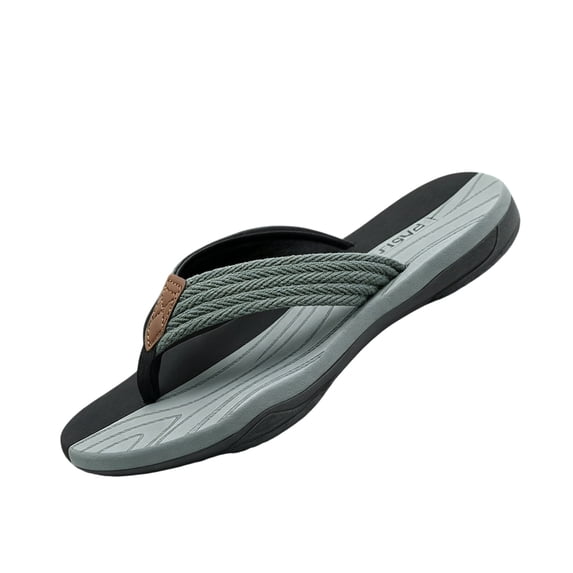 LTTVQM Men's Flip Flops Comfortable Arch Support Cushion Non-Slip Thong Sandals Indoor Outdoor Beach Travel Vacation Lounge Walking Shoes Dark Gray 43-44(US-11/11.5)