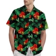 thumbnail image 1 of LTTVQM Men's Hawaiian Shirt Short Sleeve Tropical Casual Beach Button Down Pocket Shirts Floral Print Summer Vacation Stretch Lounge Tops Green M, 1 of 4