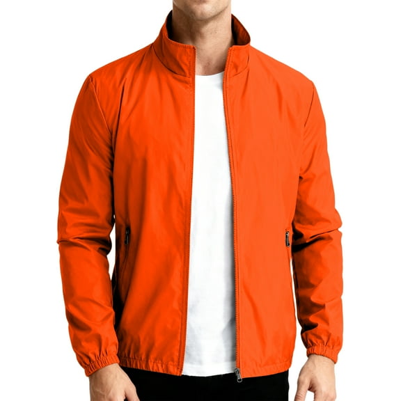 LTTVQM Men's Oversized Lightweight Bomber Jacket Causal Fashion Stylish Windbreaker Light Jacket Saffron 7XL
