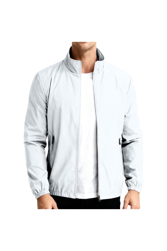 Men's Oversized Shell Windbreaker Jackets Bomber Fashion Stylish Lightweight Spring Fall Winter Casual Coat White 6XL