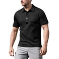 thumbnail image 1 of LTTVQM Men's Polo Shirts Short Sleeve 2026 Summer Loose Fit Casual Work Golf Shirts Lightweight Collared T-Shirts with Pocket Black L, 1 of 5
