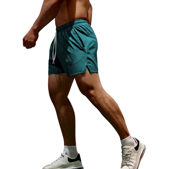 LTTVQM Men's Running Shorts 2026 Summer Lightweight Hiking Shorts with Pockets for Workout Athletic Gym Turquoise XL