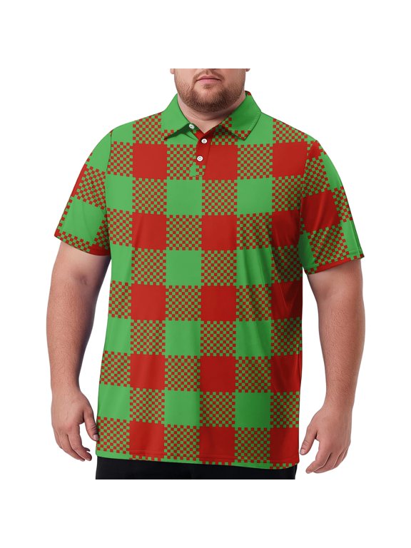 Men's Soft Gentle Touch Sport Shirt Big & Tall Short Sleeve Relaxed Fit Breathable Elastic Stretch Fabric Green XL