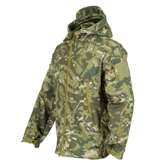 LTTVQM Mens All Season Sport Outdoor Soft Shell Waterproof Working Hiking Hooded Camouflage Coat Jackets Multicolor M