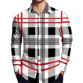 thumbnail image 1 of LTTVQM Mens Button Shirts Plaid Graphic Loose Fit T Shirts Soft Long Sleeve Tunic Tops Collar Summer Trendy Clothes White XL, 1 of 8