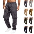 thumbnail image 1 of LTTVQM Mens Cargo Pants Ripstop Drawstring Waist Stretch Fishing Hiking Pants Outdoor Workout Travel Casual Business Work Pants with Multi Pockets, 1 of 6