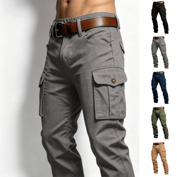 LTTVQM Mens Cargo Pants Ripstop Stretch Fishing Hiking Pants Outdoor Workout Lightweight Casual Work Trousers with Pockets Gray M