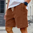 thumbnail image 1 of LTTVQM Mens Cargo Shorts Casual Lightweight Drawstring Elastic Waist Corduroy 2026 Summer Beach Shorts with Pockets Brown 2XL, 1 of 8