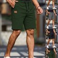 thumbnail image 1 of LTTVQM Mens Casual Shorts Cotton Drawstring 2026 Trendy Summer Beach Stretch Twill Chino Work Golf Shorts Dark Green M, 1 of 9