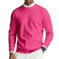 thumbnail image 1 of LTTVQM Mens Crewneck Sweater Slim Fit Casual Knit Lightweight Ribbed Pullover Fall Winter Fashion Dress Sweaters Hot Pink M, 1 of 7