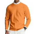thumbnail image 1 of LTTVQM Mens Crewneck Sweater Slim Fit Casual Knit Lightweight Ribbed Pullover Fall Winter Fashion Dress Sweaters Orange M, 1 of 7