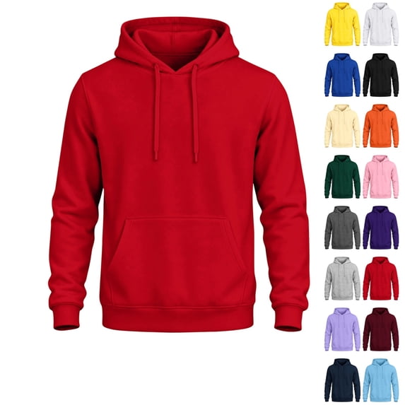 LTTVQM Mens Hoodie Relaxed Street‑wear Pullover Hooded Sweatshirt Long Sleeve Drawstring Pocket Leisure Tops