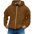 thumbnail image 1 of LTTVQM Mens Hoodies Zip Up Lightweight Long Sleeve Solid Color Casual Loose Hooded Sweatshirts Pullover Sports Jacket with Pockets Coffee 3XL, 1 of 7