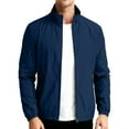 thumbnail image 1 of LTTVQM Mens Oversized Lightweight Jackets Casual Stylish Windbreakers for Men Light Track Jacket Laydown Collar Fall Winter Golf Coats Dark Blue S, 1 of 7