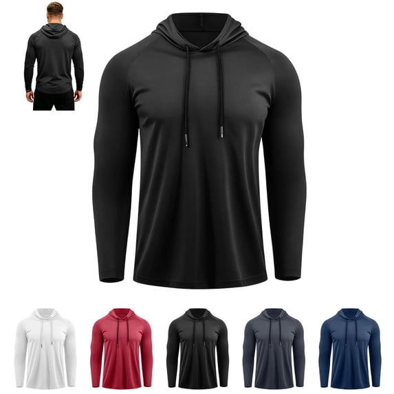 LTTVQM Mens Quick Dry Hoodies Raglan Long Sleeve Lightweight Breathable Workout Fishing Shirts Stretch Casual Outdoor Camping Athletic Hooded Tops