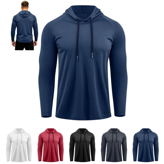 LTTVQM Mens Quick Dry Hoodies Raglan Long Sleeve Lightweight Breathable Workout Fishing Shirts Stretch Casual Outdoor Camping Athletic Hooded Tops