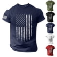 thumbnail image 1 of LTTVQM Mens Summer T-Shirts Flag Graphic Short Sleeve Workout Tees Casual Basic Crew Neck 4th of July Patriotic Shirts Outfoor Indoor Tee Dark Blue M, 1 of 4