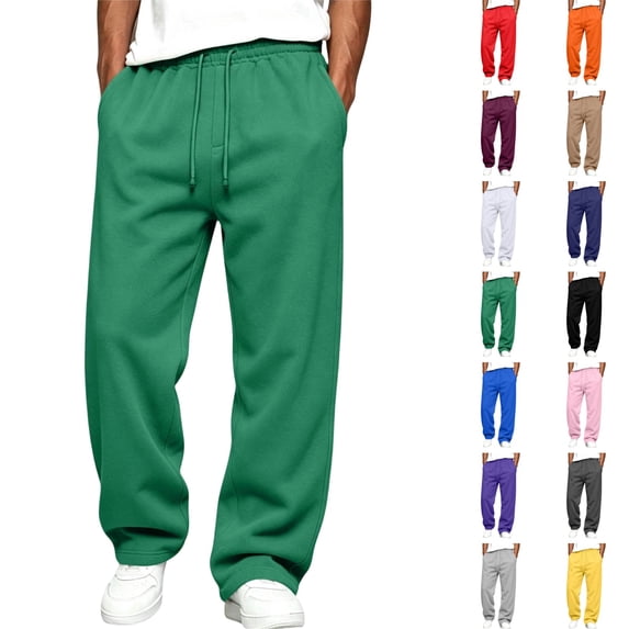 LTTVQM Mens Sweatpants Drawstring Elastic Waist Casual Basic Wide Leg Relaxed Fit Jogging Bottom Sweatpants Stylish Comfortable Soft Lounge Joggers with Pockets