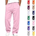 thumbnail image 1 of LTTVQM Mens Sweatpants Drawstring Waist Casual Wide Leg Relaxed Fit Jogging Bottom Sweatpants Trendy Comfortable Soft Lounge Joggers with Pockets, 1 of 6