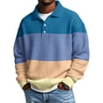 thumbnail image 1 of LTTVQM Mens Waffle Long Sleeve Polo Shirts 2026 Spring Fashion Golf Shirt Casual Oversized Collared Textured Knit Tops Sky Blue S, 1 of 3