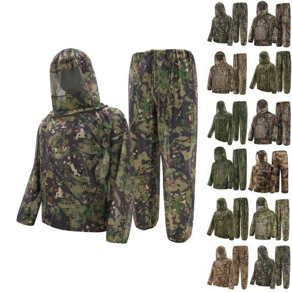 LTTVQM Mosquito Net Camo Suit for Men Women Hunting Mesh Suit Bug Net Clothing with Hood for Outdoor Protection No-See-Ums Work Garden Camping Cyan M-Men/L-Women