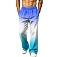thumbnail image 1 of LTTVQM Ombre Gradient Full Length Pants for Men 2026 Universal Fade Print Dual Side Pockets Relaxed Fit Casual Street Trousers Blue 3XL, 1 of 7
