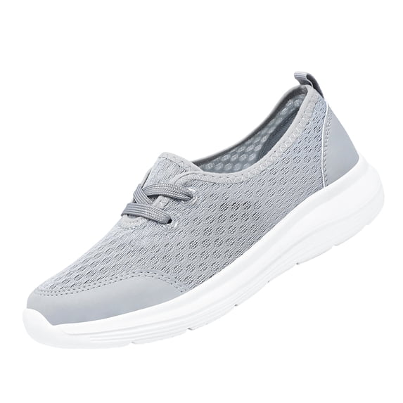 LTTVQM Orthopedic Shoes for Women Trendy Mesh Arch Support Lace-Up Rubber Sole Breathable Tennis Shoes Casual Vintage Outdoor Athletic Shoes for All Seasons Gray 43(US-10)