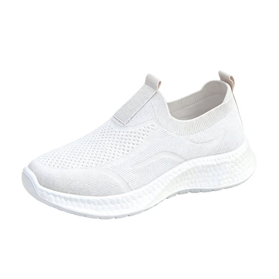 LTTVQM Orthopedic Shoes for Women Slip on Arch Support Diabetes Foam Breathable Mesh Walking Shoes Non-Slip Comfy Tennis Sneakers White 38(US-7)