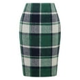 thumbnail image 1 of LTTVQM Plaid Skirts for Women 2026 Fall Winter Knee Length Wool Pencil Skirt Light Green M, 1 of 2