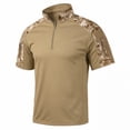 thumbnail image 1 of LTTVQM Polo Shirts for Men Camo Short Sleeve 1/4 Zipper Outdoor Workout Collared Shirts Quick Dry Golf Shirt Khaki S, 1 of 3