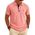 thumbnail image 1 of LTTVQM Polo Shirts for Men Short Sleeve Classic Fit 3 Buttons Golf Shirt Breathable Comfort T-Shirt Performance Tennis Outfits Pink L, 1 of 8