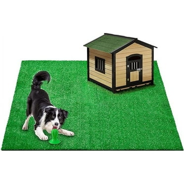 LTTVQM Realistic Artificial Grass Rug Indoor Outdoor, Dog Grass Mat with Drainage Holes and Replacement Artificial Grass Turf, Fake Grass for Garden Lawn Landscape Balcony Decoration-3 Feet x 10 Feet