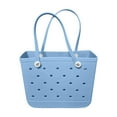 thumbnail image 1 of LTTVQM Rubber Tote Bag, X Large Beach Bag, Waterproof Sandproof Outdoor Tote Bag, Portable Travel Bag, Beach Sports Washable Tote 19x15x9.5 inch Light blue, 1 of 5